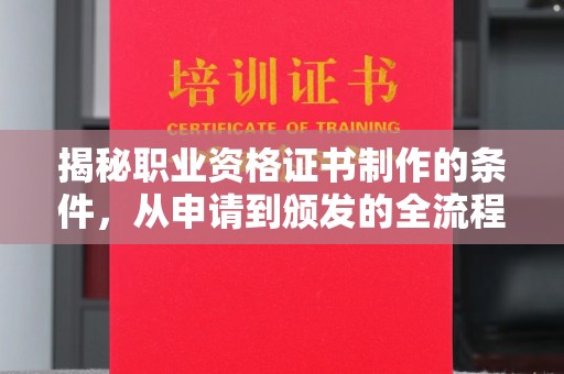 疏勒揭秘职业资格证书制作的条件，从申请到颁发的全流程解析